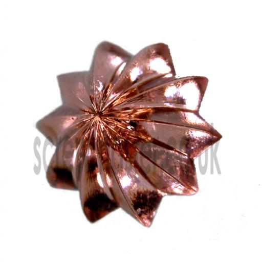 set of 4 Mirror Screws with Rose Crystal Fluted Dome screw in Cap