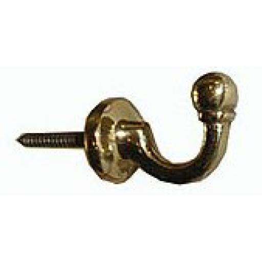 Curtain Tie Back Hook Victorian Ball style solid brass Small to hold Drapes Swags