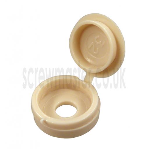 20 Hinged Screw Cover Caps Beige for M3.5 & M4 screws (6 and 8 gauge)