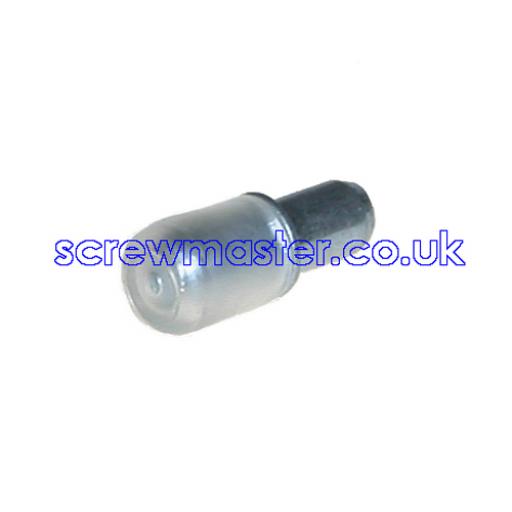 4 Shelf Supports, pegs collared cylinder BZP 5mm - with plastic sleeve for adjustable glass shelves