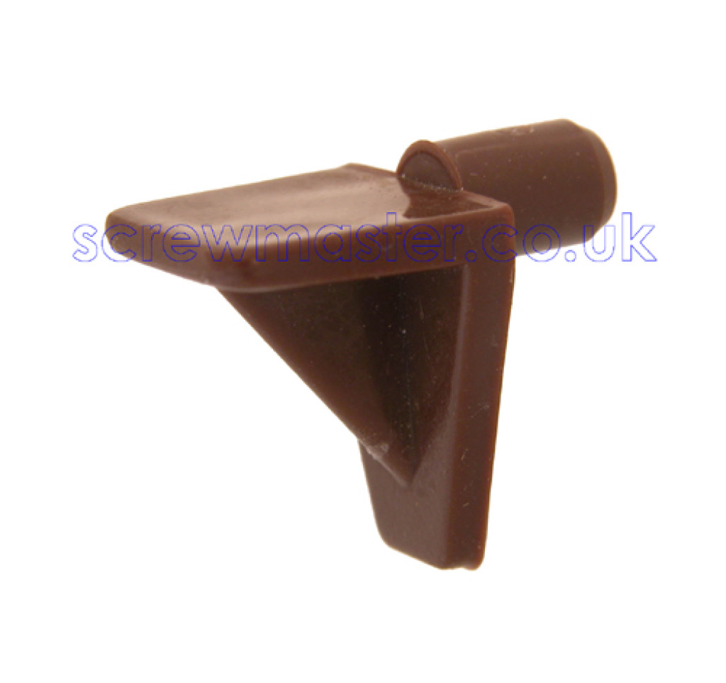 4 Brown Plastic Shelf Supports 5mm peg for adjustable shelves