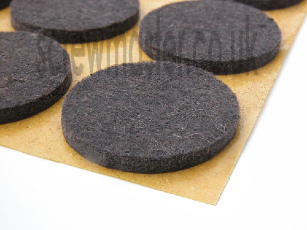 12 Brown Felt Pads 35mm diameter for furniture protect floor from